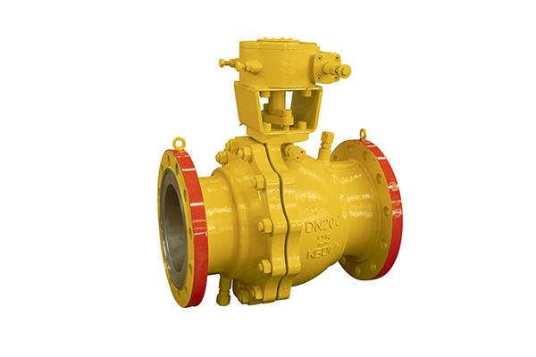 Yellow Colour Cast steel wedge gate valve isolated under white background from manufactured by Oilway Indonesia