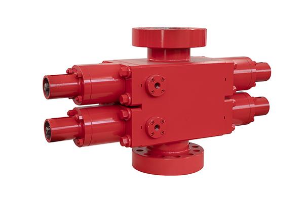 Red colour blow out preventor under white background one of the petroleum machinery valves of oilway , Indonesia