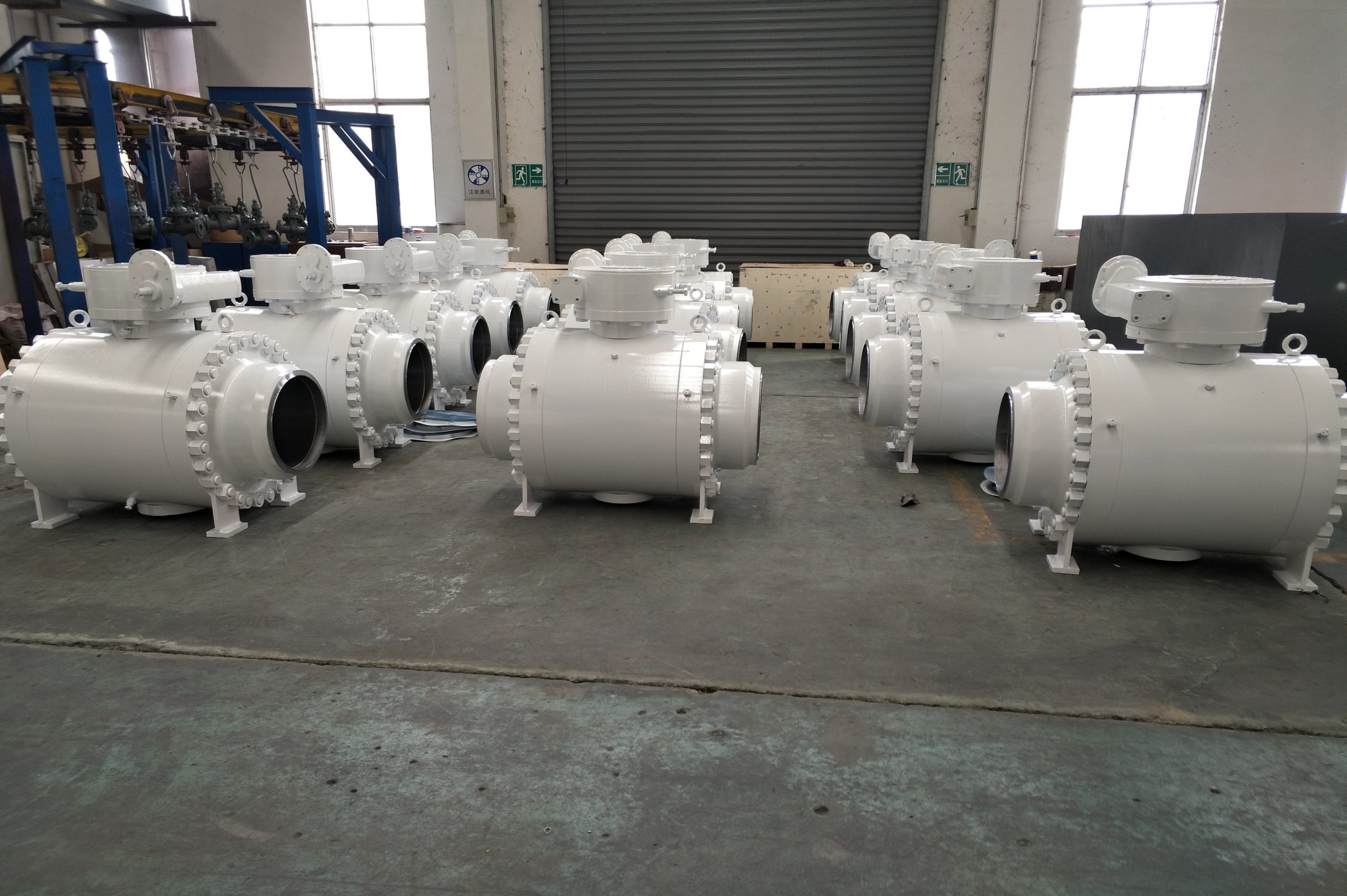 White color industrial valves ready for dispatch by butterfly valve manufacturers in Indonesia